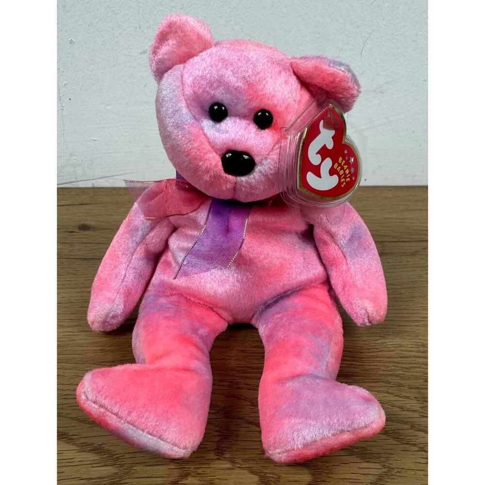 Ty Beanie 2002 Baby CLUBBY 5 (V) 5th Anniversary‎ Bear 8.5" Stuffed Animal Toy